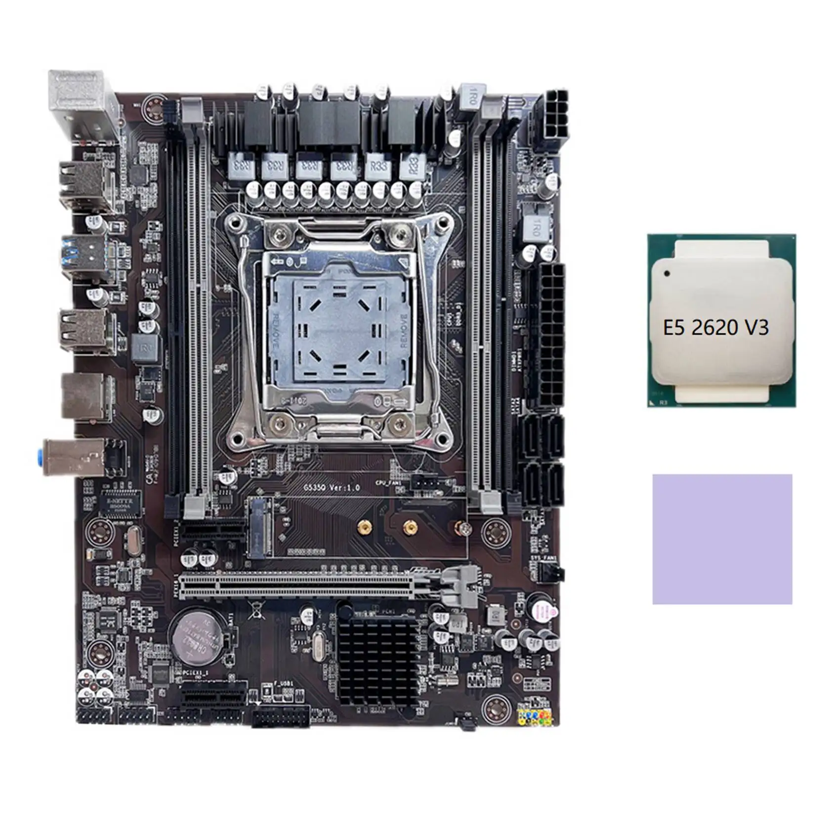 X99 Motherboard LGA2011-3 Computer Motherboard Support Xeon E5 V3 V4 Series CPU with E5 2620 V3 CPU+Thermal Pad
X99 Motherboard LGA2011-3 Computer Motherboard Support Xeon E5 V3 V4 Series CPU with E5 2620 V3 CPU+Thermal Pad