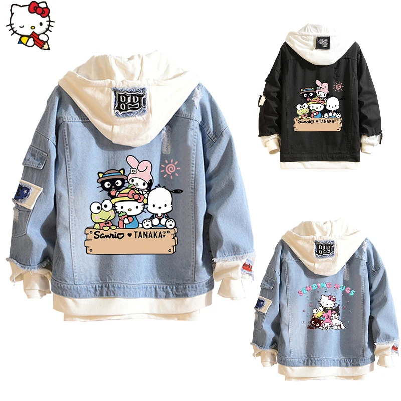 Sanrio Hello Kitty Cinnamoroll Pompompurin My Melody Kawaii Cartoon Jacket Couple Suit Loose New Fall and Winter Denim Tops
Sanrio Hello Kitty Cinnamoroll Pompompurin My Melody Kawaii Cartoon Jacket Couple Suit Loose New Fall and Winter Denim Tops