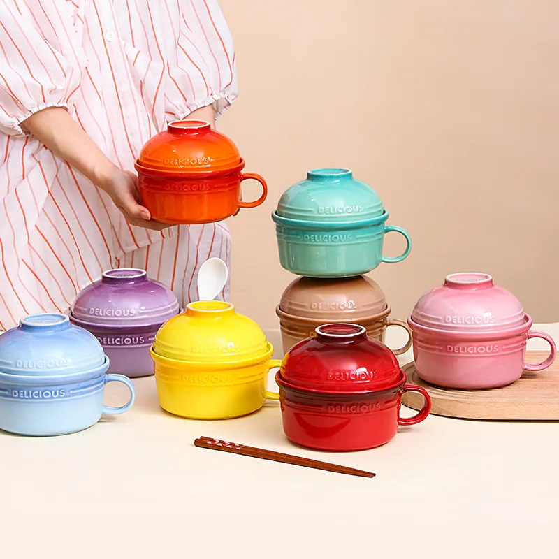Japanese Style Ceramic Cute Cartoon Instant Noodle Bowl with Lid and Handle Creative Large Capacity Office Fruit Bowl Tableware
Japanese Style Ceramic Cute Cartoon Instant Noodle Bowl with Lid and Handle Creative Large Capacity Office Fruit Bowl Tableware
