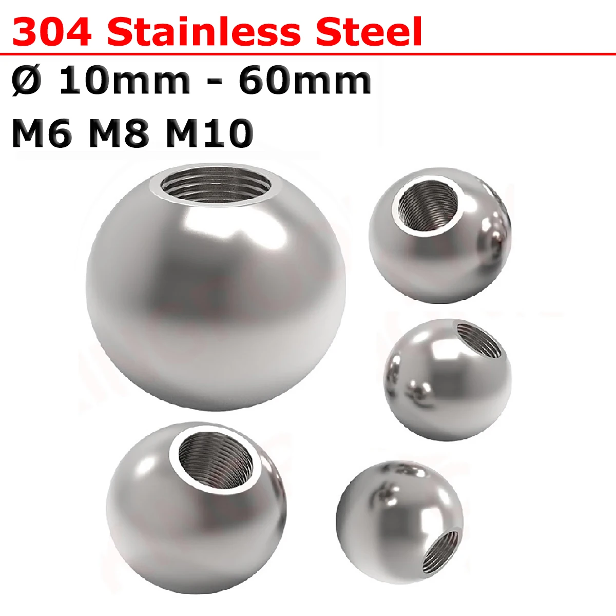 304 Stainless Steel Thread Half Hole Balls Ø 10mm - 60mm Drilling Ball Blind Hole Metric Female Thread M6 M8 M10 
304 Stainless Steel Thread Half Hole Balls Ø 10mm - 60mm Drilling Ball Blind Hole Metric Female Thread M6 M8 M10