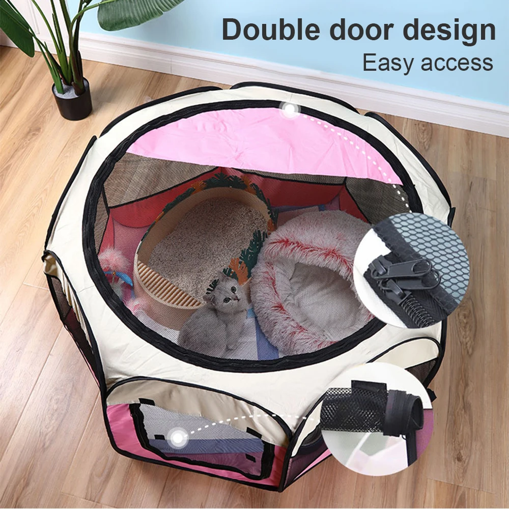 

Новая портативная складная палатка для домашних животных домик для собак восьмиугольная клетка для кошек палатка манеж для щенков Конура п...