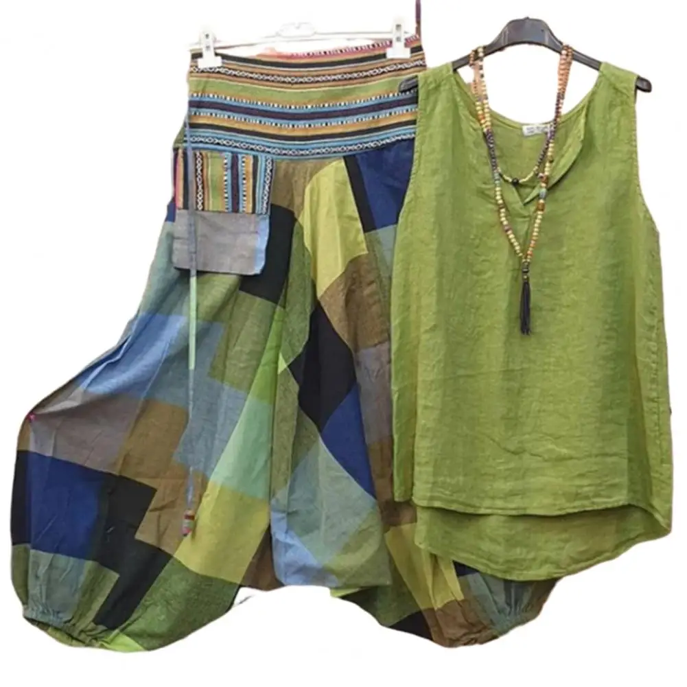 Beautiful Women Vest Pants Set Comfortable Lady Top Pants Set Patchwork Ankle-banded Women Top Pants Set Daily Wear
Beautiful Women Vest Pants Set Comfortable Lady Top Pants Set Patchwork Ankle-banded Women Top Pants Set Daily Wear