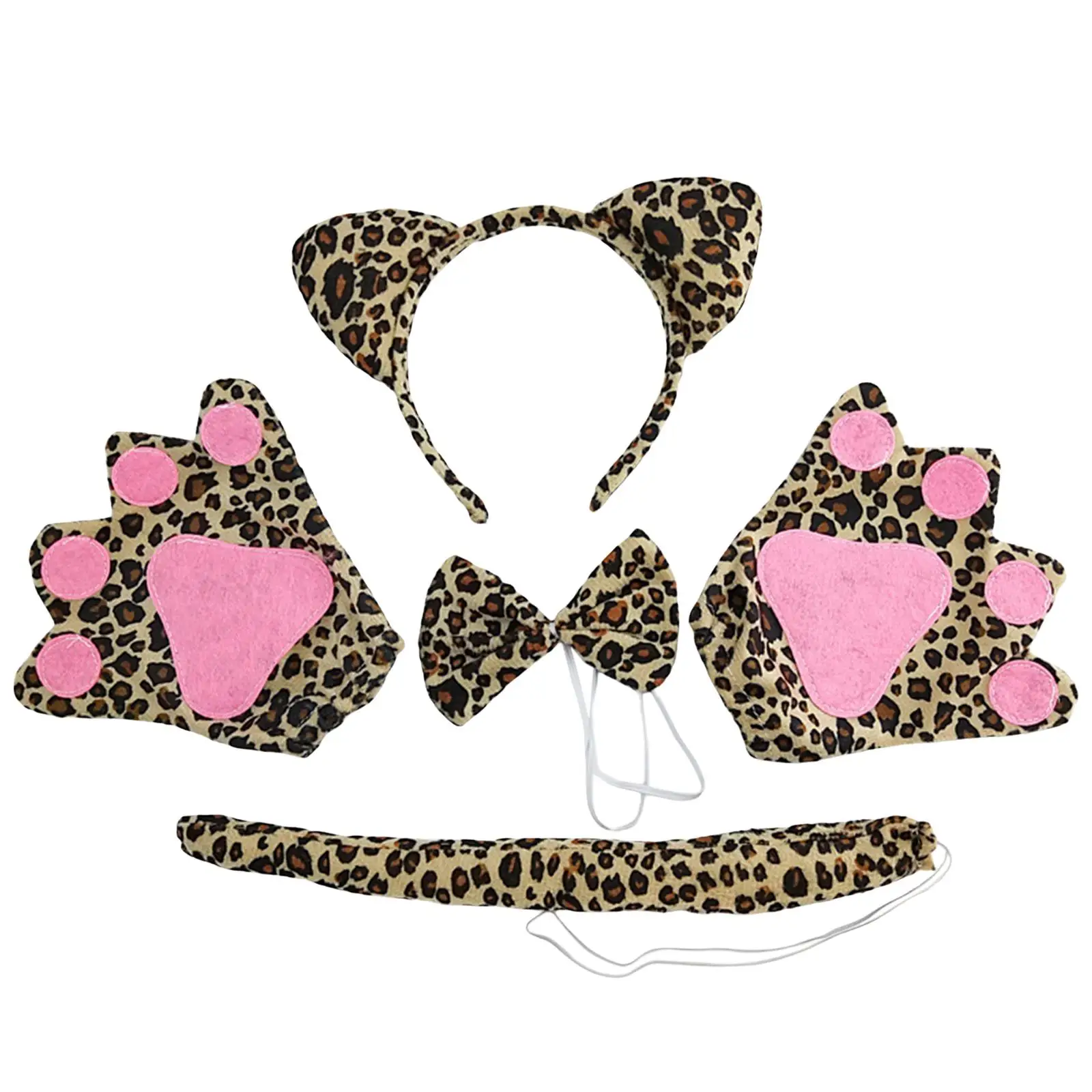 4 Pieces Cute Ears Headband Set Headwear Ears Tail Bow Tie Animal Dress Set for Friends Carnival Cosplay Party Stage Shows
4 Pieces Cute Ears Headband Set Headwear Ears Tail Bow Tie Animal Dress Set for Friends Carnival Cosplay Party Stage Shows