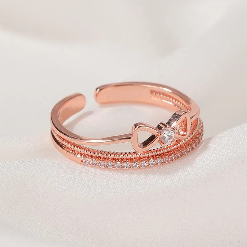 Double Bow Ring Female European and American Style Crystal Open Adjustable Ring Luxury Jewelry for Women and Girls
Double Bow Ring Female European and American Style Crystal Open Adjustable Ring Luxury Jewelry for Women and Girls