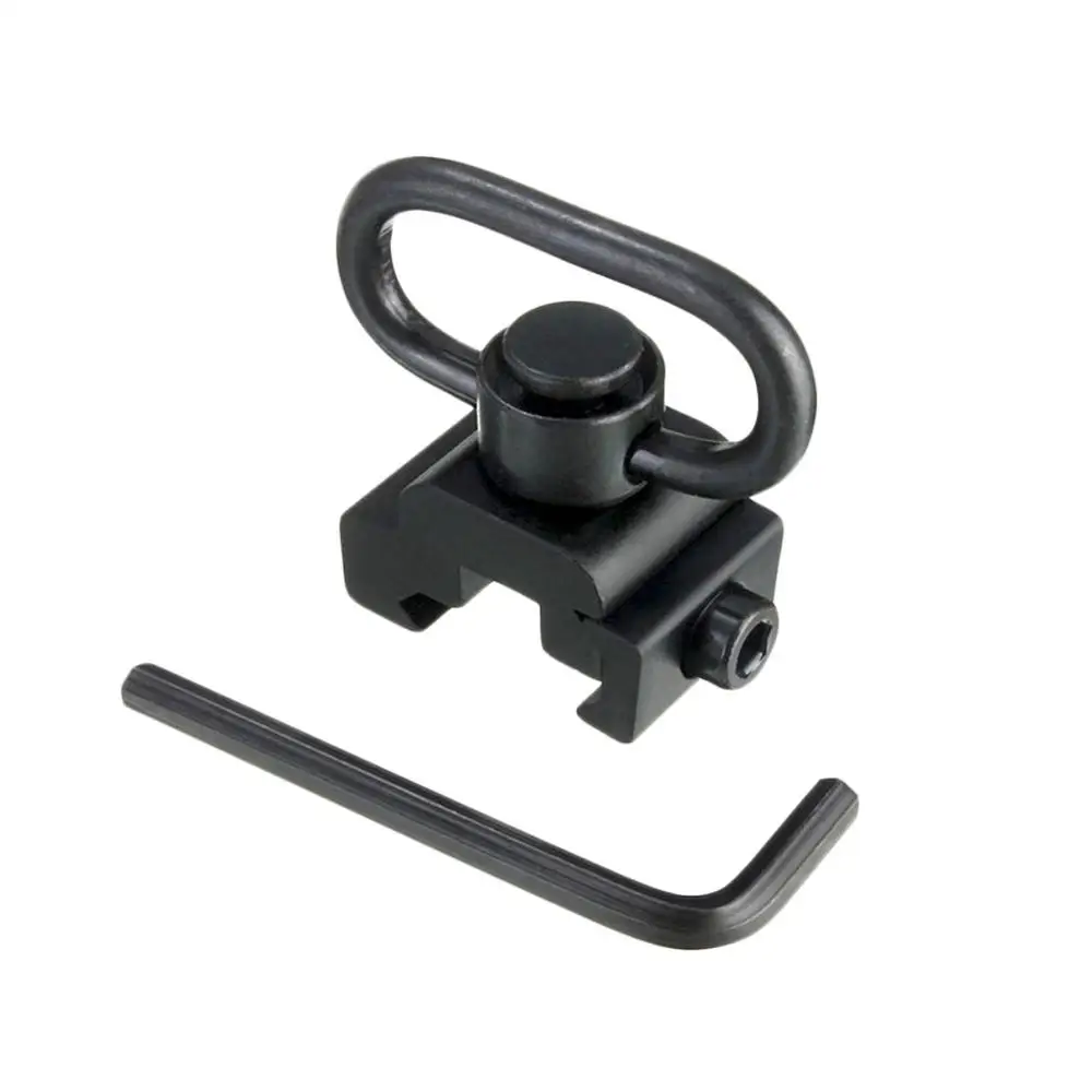 

20mm Tactics QD Sling Swivel with Picatinny Rail Mount Base Quick- Detach Rail Mount Quick Release Push Button Attachment