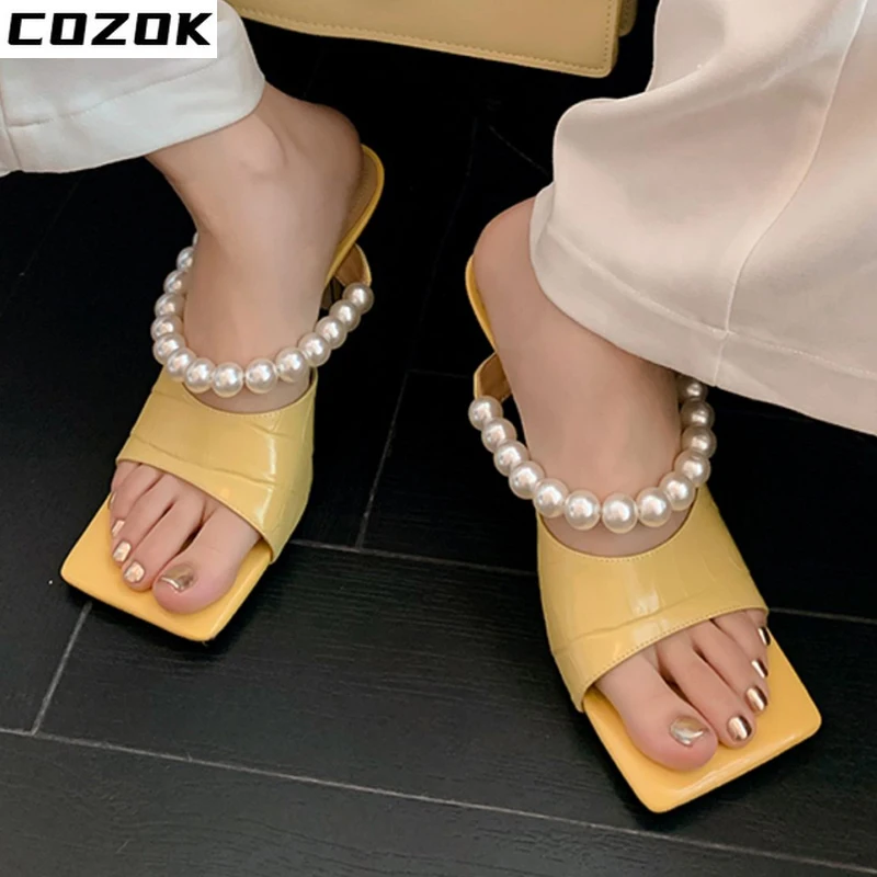 2022 Summer New Brand Luxury Party Pumps Slides Fad High Heels Women Slippers Square Toe Sandals Mujer Flip Flops Women Shoes
2022 Summer New Brand Luxury Party Pumps Slides Fad High Heels Women Slippers Square Toe Sandals Mujer Flip Flops Women Shoes