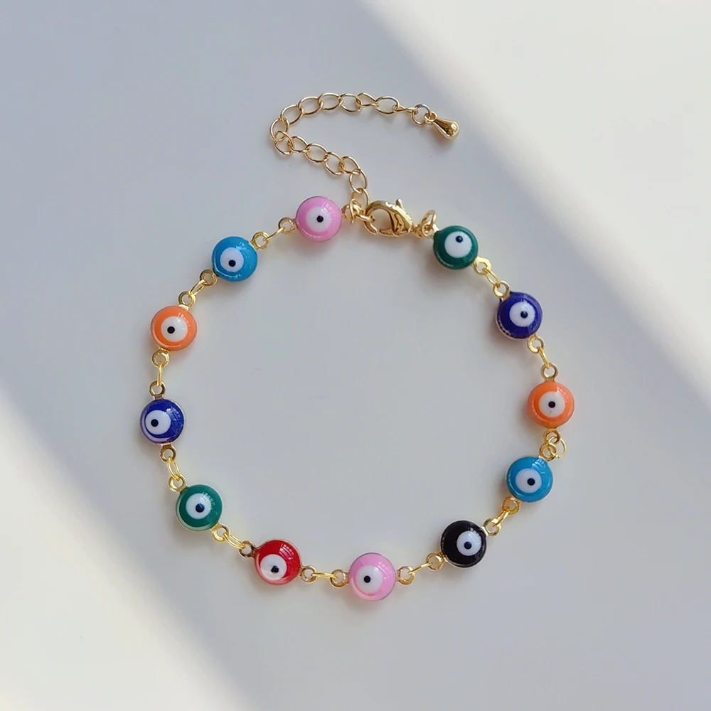 Colorful Evil Eye Bracelet Y2K Accessories Gold Plated Chain Bracelets Boho Jewelry for Women Gift Pulseras Mujer Moda Wholesale
Colorful Evil Eye Bracelet Y2K Accessories Gold Plated Chain Bracelets Boho Jewelry for Women Gift Pulseras Mujer Moda Wholesale
