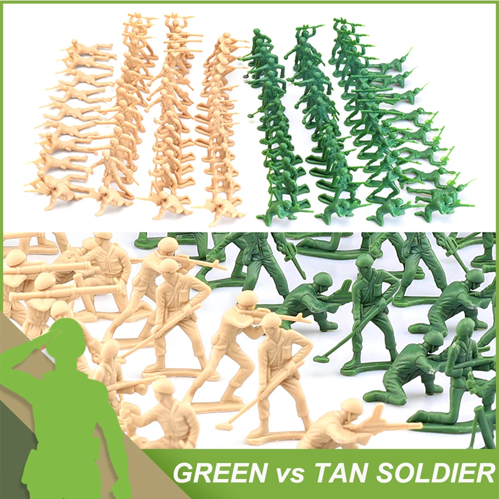

ViiKONDO Army Men Toy Soldier Military Playset Epic WWII US German Battle Cowboy Indian Action Figure Model Wargame Gift for Boy