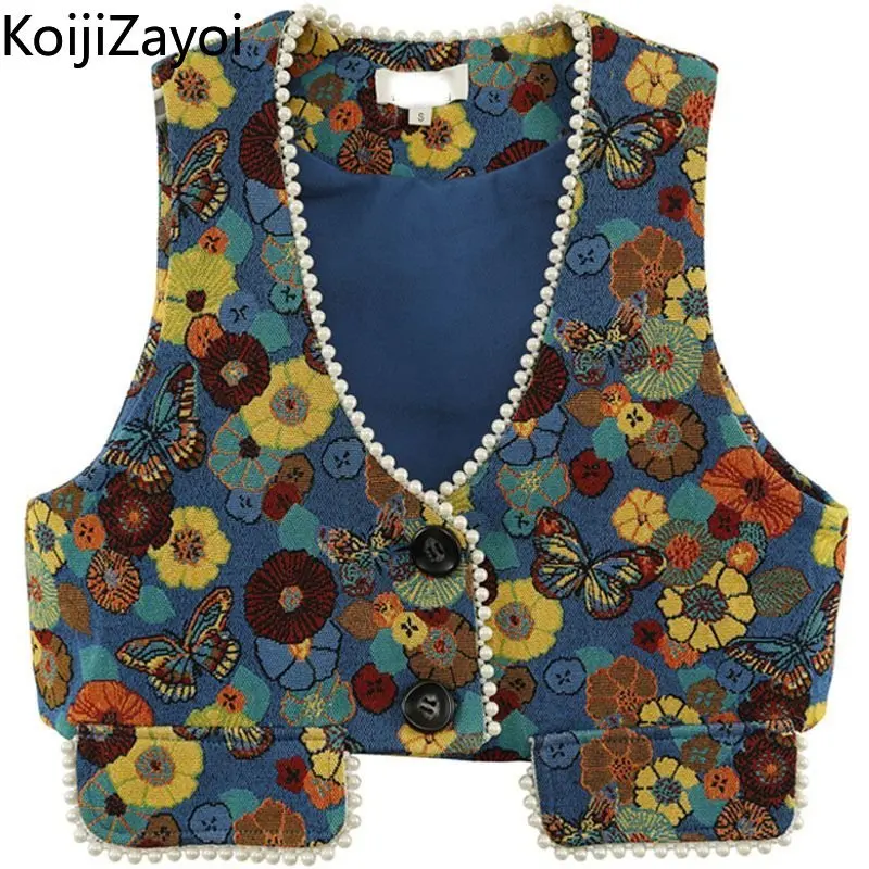 Koijizayoi Vintage Women Floral Camisole Beading Fashion V Neck Sleeveless Tanks Chic Retro Spring Autumn Flower Camis Tops
Koijizayoi Vintage Women Floral Camisole Beading Fashion V Neck Sleeveless Tanks Chic Retro Spring Autumn Flower Camis Tops