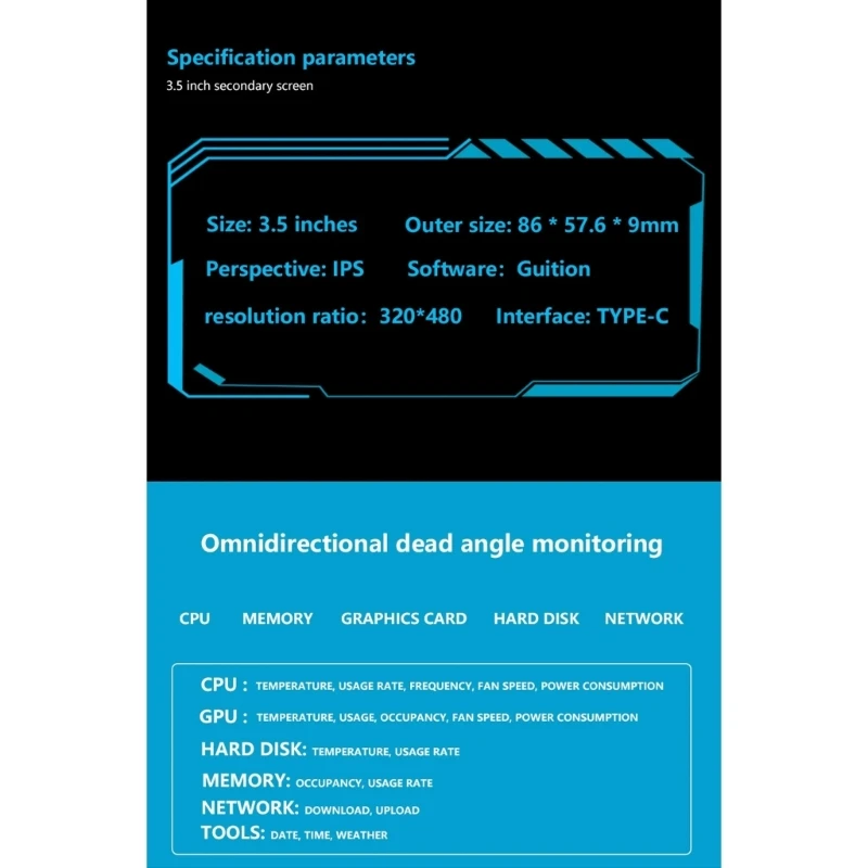 3.5 Inch IPS USB Type C Secondary Screen Computer CPU GPU Memory HDDs Monitor USB Display Without HDMIcompatible Drop Shipping
3.5 Inch IPS USB Type C Secondary Screen Computer CPU GPU Memory HDDs Monitor USB Display Without HDMIcompatible Drop Shipping
