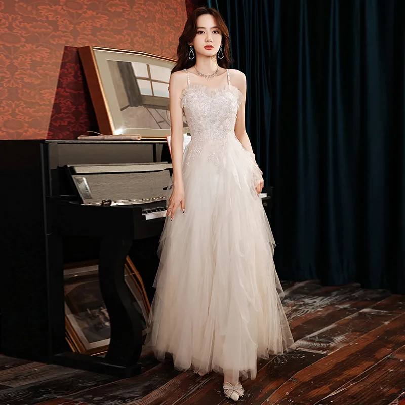 2022 Sexy Spaghetti Straps Evening Dresses Tiered Ruched Beads Female Ankle Length Party Gown Formal Banquet Dress Vestido Festa
2022 Sexy Spaghetti Straps Evening Dresses Tiered Ruched Beads Female Ankle Length Party Gown Formal Banquet Dress Vestido Festa