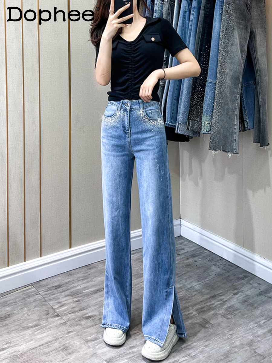 Hot Drilling Split Wide Leg Jeans Women Fall 2022 Summer New Casual Slimming Straight Loose Oversized Denim Draped Long Trousers
Hot Drilling Split Wide Leg Jeans Women Fall 2022 Summer New Casual Slimming Straight Loose Oversized Denim Draped Long Trousers