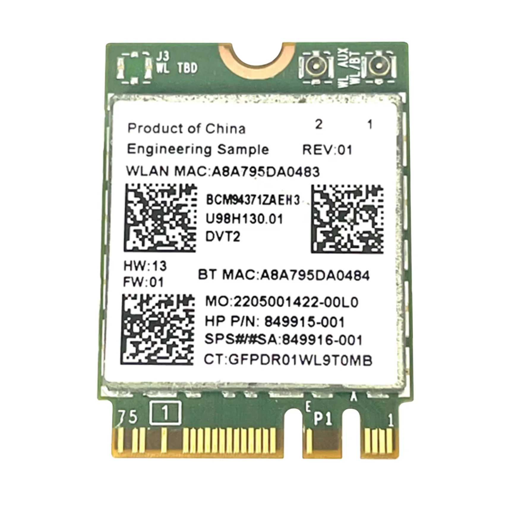BCM94371ZAE Wireless Network Card 2.4G/5G Dual-Band 1167M Bluetooth 4.1 Desktop Laptop Wireless Wifi Module 802.11AC
BCM94371ZAE Wireless Network Card 2.4G/5G Dual-Band 1167M Bluetooth 4.1 Desktop Laptop Wireless Wifi Module 802.11AC