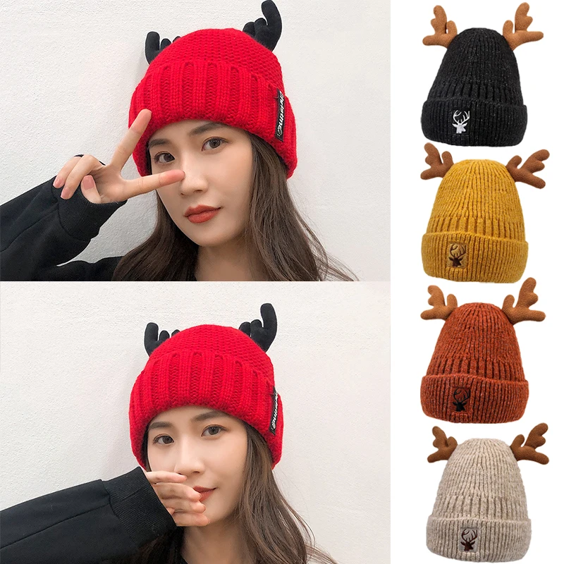 Sweet Cute Beanie Hat w/ Ears Cap Prop Gift Women's Hats Deer Elk Antlers Hat Boy Girl Wool Bonnet Warm Caps Men Comfy Christmas
Sweet Cute Beanie Hat w/ Ears Cap Prop Gift Women's Hats Deer Elk Antlers Hat Boy Girl Wool Bonnet Warm Caps Men Comfy Christmas