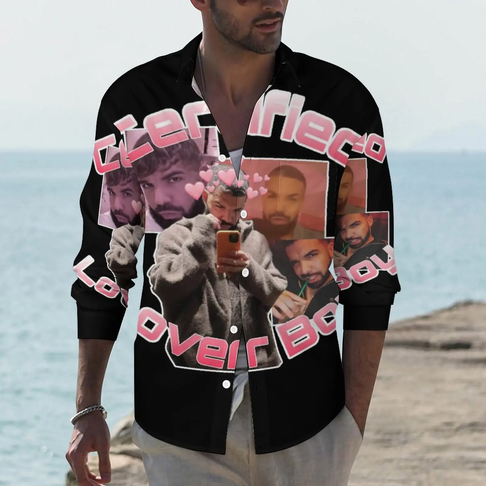 Забавная художественная рубашка Clb в стиле ретро с Дрейком, осенняя Повседневная рубашка для любителей певицы и рэпа, Мужская новинка, блузки с длинным рукавом, уличная одежда, топы 
Забавная художественная рубашка Clb в стиле ретро с Дрейком, осенняя Повседневная рубашка для любителей певицы и рэпа, Мужская новинка, блузки с длинным рукавом, уличная одежда, топы