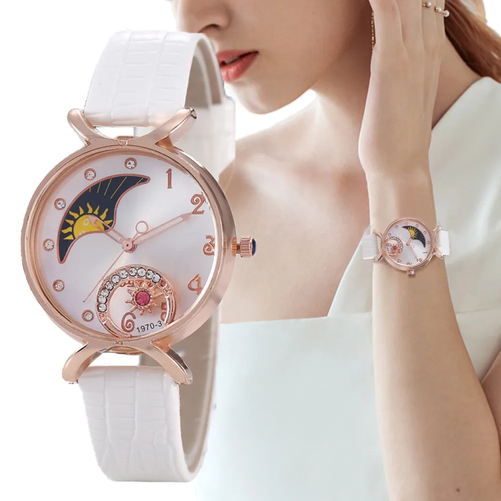 Elegant Moon with Diamonds Watches Women Fashion Luxury Quartz Wristwatches Casual Female Leather Watch Creative Montre Femme
Elegant Moon with Diamonds Watches Women Fashion Luxury Quartz Wristwatches Casual Female Leather Watch Creative Montre Femme