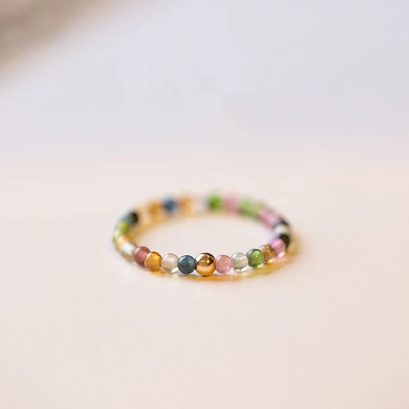 Colorful Natural Tourmaline Adjustable Ring With 2mm Small Bead For Women Girl Handmade Wealth Lucky Crystal Ring Jewelry Gift
Colorful Natural Tourmaline Adjustable Ring With 2mm Small Bead For Women Girl Handmade Wealth Lucky Crystal Ring Jewelry Gift