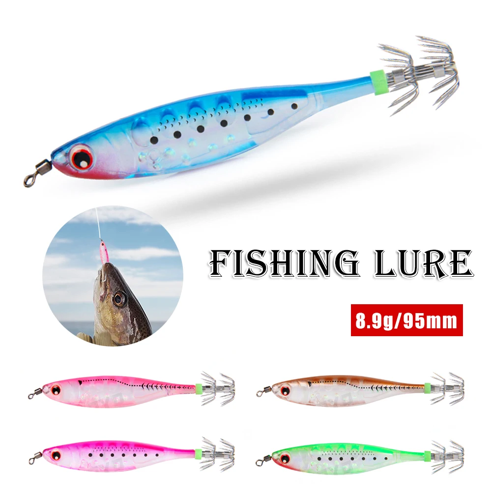 Luminous Squid Fishing Lures Jigging 95mm 8.9g Artificial Shrimp Lures Squid Octopus Cuttlefish Bait Saltwater Fishing Lure Tool
Luminous Squid Fishing Lures Jigging 95mm 8.9g Artificial Shrimp Lures Squid Octopus Cuttlefish Bait Saltwater Fishing Lure Tool