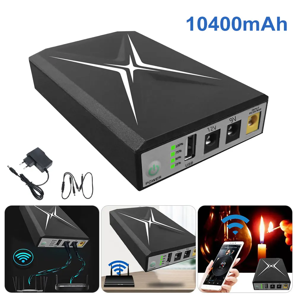 10400mAh Mini Portable UPS 5V/9V/12V Uninterruptible Power Supply For WiFi Router Large Capacity Backup Power Adapter Dropship
10400mAh Mini Portable UPS 5V/9V/12V Uninterruptible Power Supply For WiFi Router Large Capacity Backup Power Adapter Dropship