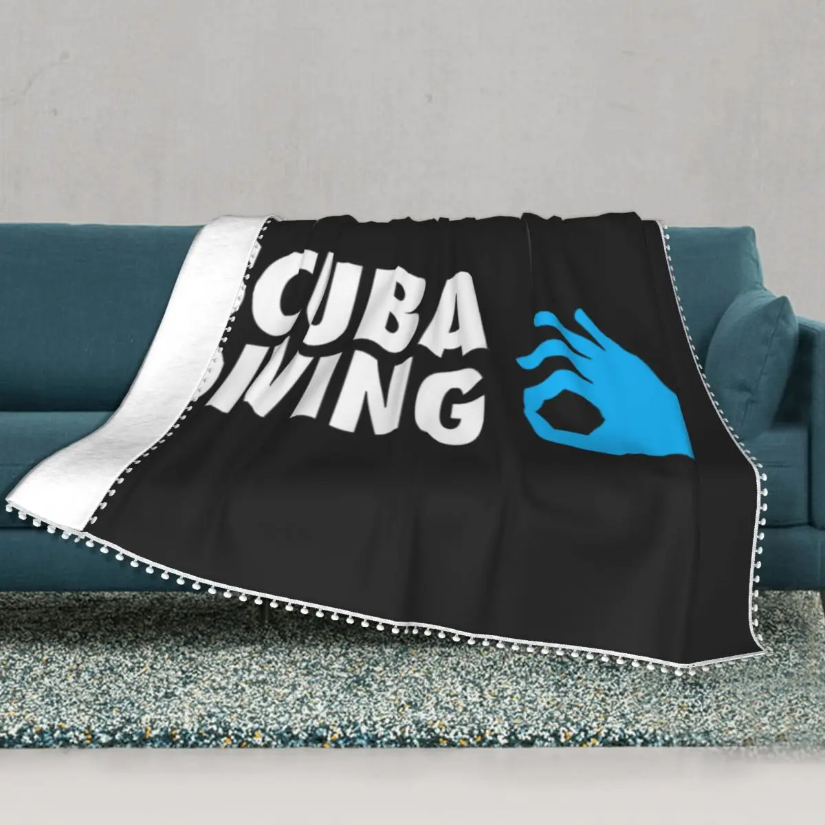 

Scuba Ok Diving Sign Blanket Diver Dive Outdoor Super Soft Blanket Fashion Cozy Fleece Bedspread