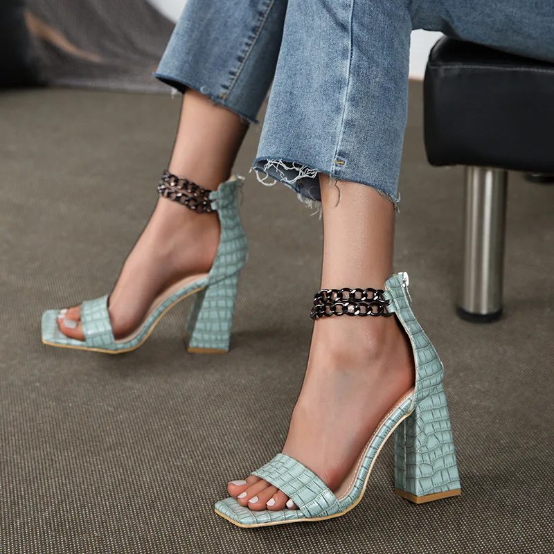 Summer Women Fashion Sandals Ladies Shoes Ankle Strap Square Toe Zipper Elegant Female Sandal Woman High Heels Party Shoes 2022
Summer Women Fashion Sandals Ladies Shoes Ankle Strap Square Toe Zipper Elegant Female Sandal Woman High Heels Party Shoes 2022