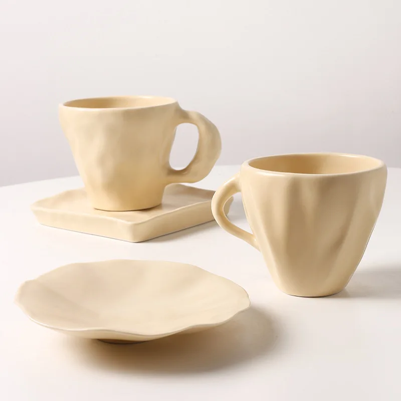 Irregular Handmade Ceramic Mugs Restaurant Hotel Coffee Cup Saucer Afternoon Tea Cup Cute Coffee Mugs and Cups
Irregular Handmade Ceramic Mugs Restaurant Hotel Coffee Cup Saucer Afternoon Tea Cup Cute Coffee Mugs and Cups