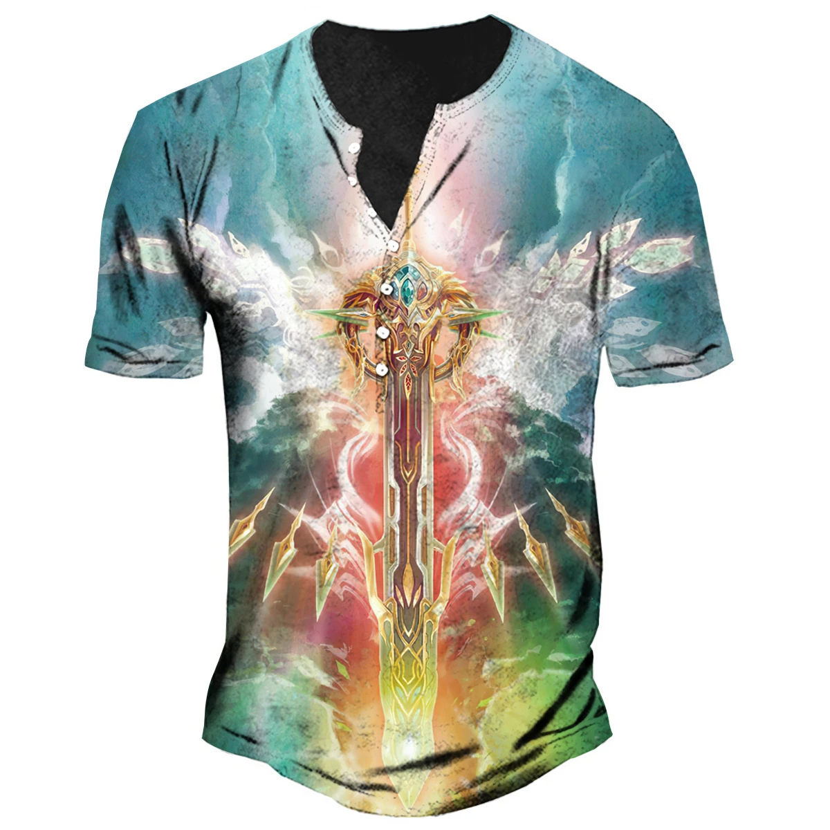 Summer Men's Henry Button T Shirt 3D Angel Sword Graphic Shirts V-Neck Cotton Short Sleeve Oversized Fashion Tops Euro Size 5xl
Summer Men's Henry Button T Shirt 3D Angel Sword Graphic Shirts V-Neck Cotton Short Sleeve Oversized Fashion Tops Euro Size 5xl