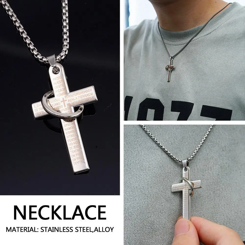 Scripture Cross Titanium Steel Necklace Light Luxury Small Male Fashion Hip Hop Student Cool Jewelry Couple Simple Alloy Pendant
Scripture Cross Titanium Steel Necklace Light Luxury Small Male Fashion Hip Hop Student Cool Jewelry Couple Simple Alloy Pendant