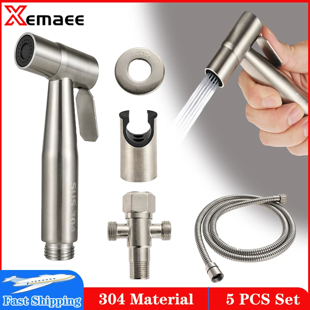Handheld Toilet Bidet Faucet Stainless Steel Hand Bidet Sprayers Brushed Water Gun Spray Gun for Shower Bathroom Cleaning Tools
Handheld Toilet Bidet Faucet Stainless Steel Hand Bidet Sprayers Brushed Water Gun Spray Gun for Shower Bathroom Cleaning Tools