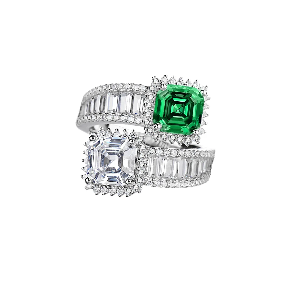 

Новое поступление, оригинальное кольцо с зеленым драгоценным камнем asche 7*7, синтетический драгоценный камень, женское украшение, кольцо из с...