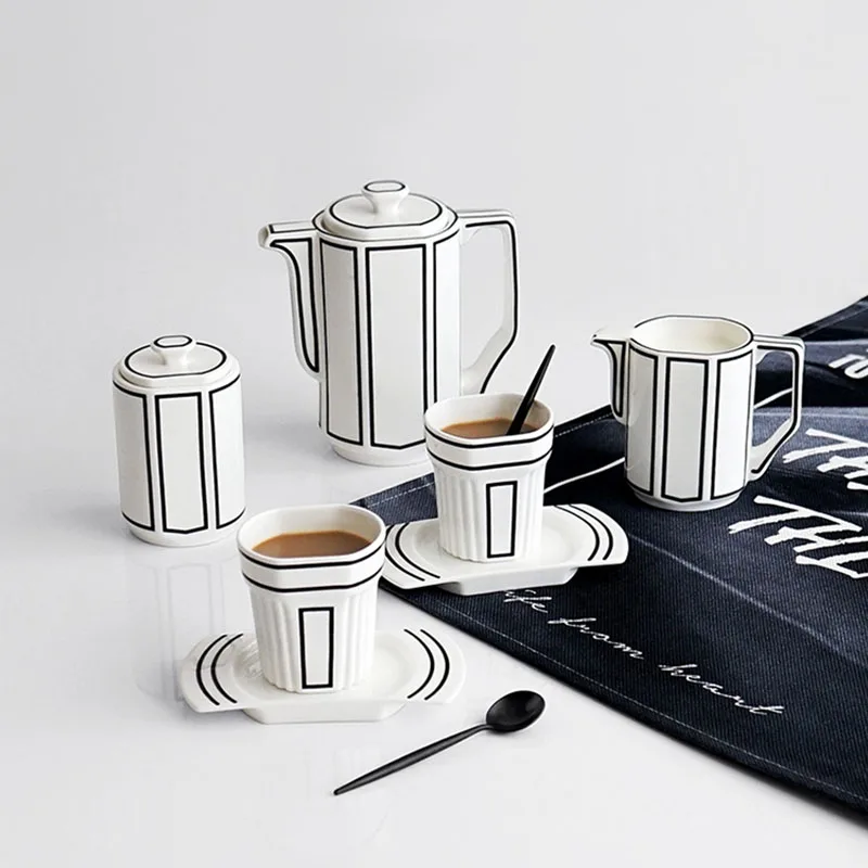 

Porcelain Corner Coffee Cups Set Accessories Complete Beautiful Coffee Cups Set Wedding Gifts Juego De Cafe Tea Cup Set HY50CS