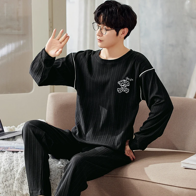 QUHENG 2022 Men's Home Suits Long-sleeved Trousers Suits for Autumn and Winter Pijamas for Men Cotton Design Pajamas for Men
QUHENG 2022 Men's Home Suits Long-sleeved Trousers Suits for Autumn and Winter Pijamas for Men Cotton Design Pajamas for Men