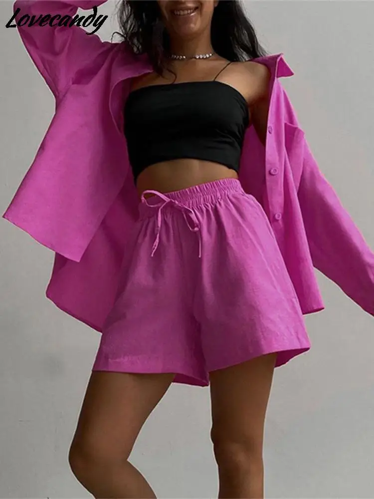 Women Tracksuit Shirt Shorts Two Piece Set Green Long Sleeve Top Shorts Suit 2022 Summer Casual Female Single Breasted Outfits
Women Tracksuit Shirt Shorts Two Piece Set Green Long Sleeve Top Shorts Suit 2022 Summer Casual Female Single Breasted Outfits