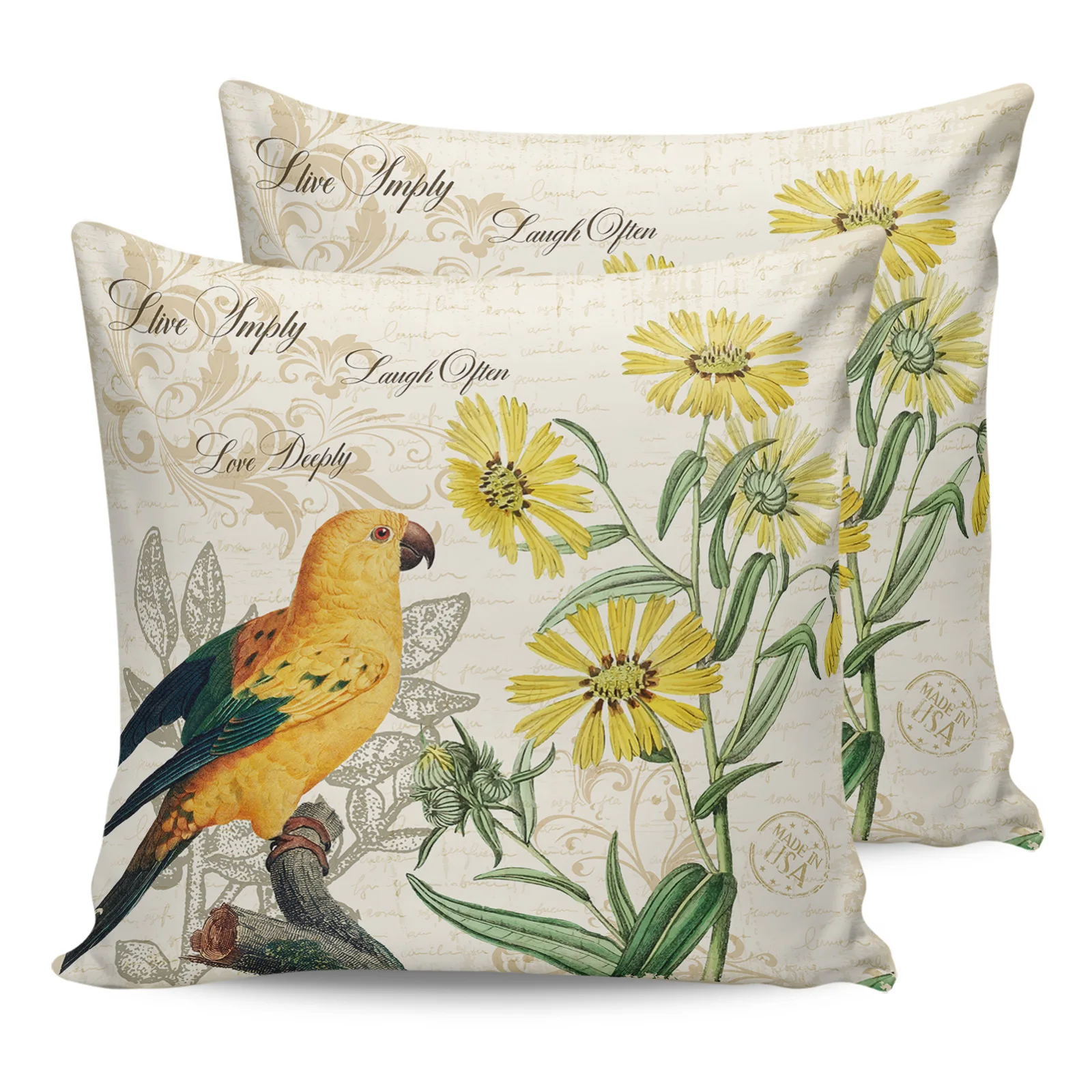 2PC Pillowcase Yellow Parrot Sunflower Retro Sofa Cushion Cover Bed Dakimakura Pillow Cover House Home Decorative Pillow Cases
2PC Pillowcase Yellow Parrot Sunflower Retro Sofa Cushion Cover Bed Dakimakura Pillow Cover House Home Decorative Pillow Cases