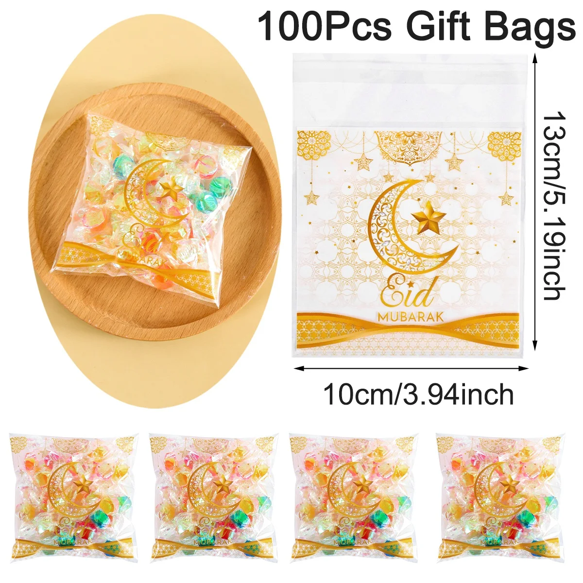 Пластиковые пакеты для конфет "Ид Мубарак"
Пластиковые пакеты для конфет "Ид Мубарак"