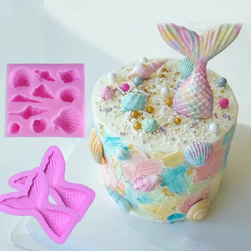 1 pcs Silicone Mold Mermaid Tail Conch patten Gum Paste Chocolate Fondant Cake Molds Candy Molds party Cupcake Decorating Tools
1 pcs Silicone Mold Mermaid Tail Conch patten Gum Paste Chocolate Fondant Cake Molds Candy Molds party Cupcake Decorating Tools