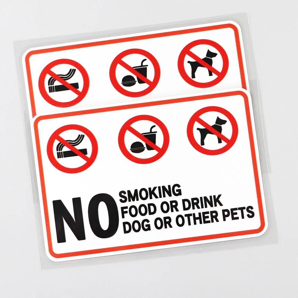 Personality Customization No Smoking Food or Drink Dogs or Other Pets Decal PVC Car Sticker 13.8CM*9.2CM
Personality Customization No Smoking Food or Drink Dogs or Other Pets Decal PVC Car Sticker 13.8CM*9.2CM