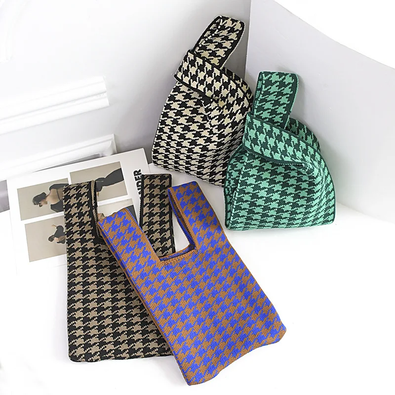 Knitted Houndstooth Women's Shoulder Bag Hit Color Plaid Ladies Small Tote Shopping Bags Retro Female Clutches Purse Handbags
Knitted Houndstooth Women's Shoulder Bag Hit Color Plaid Ladies Small Tote Shopping Bags Retro Female Clutches Purse Handbags