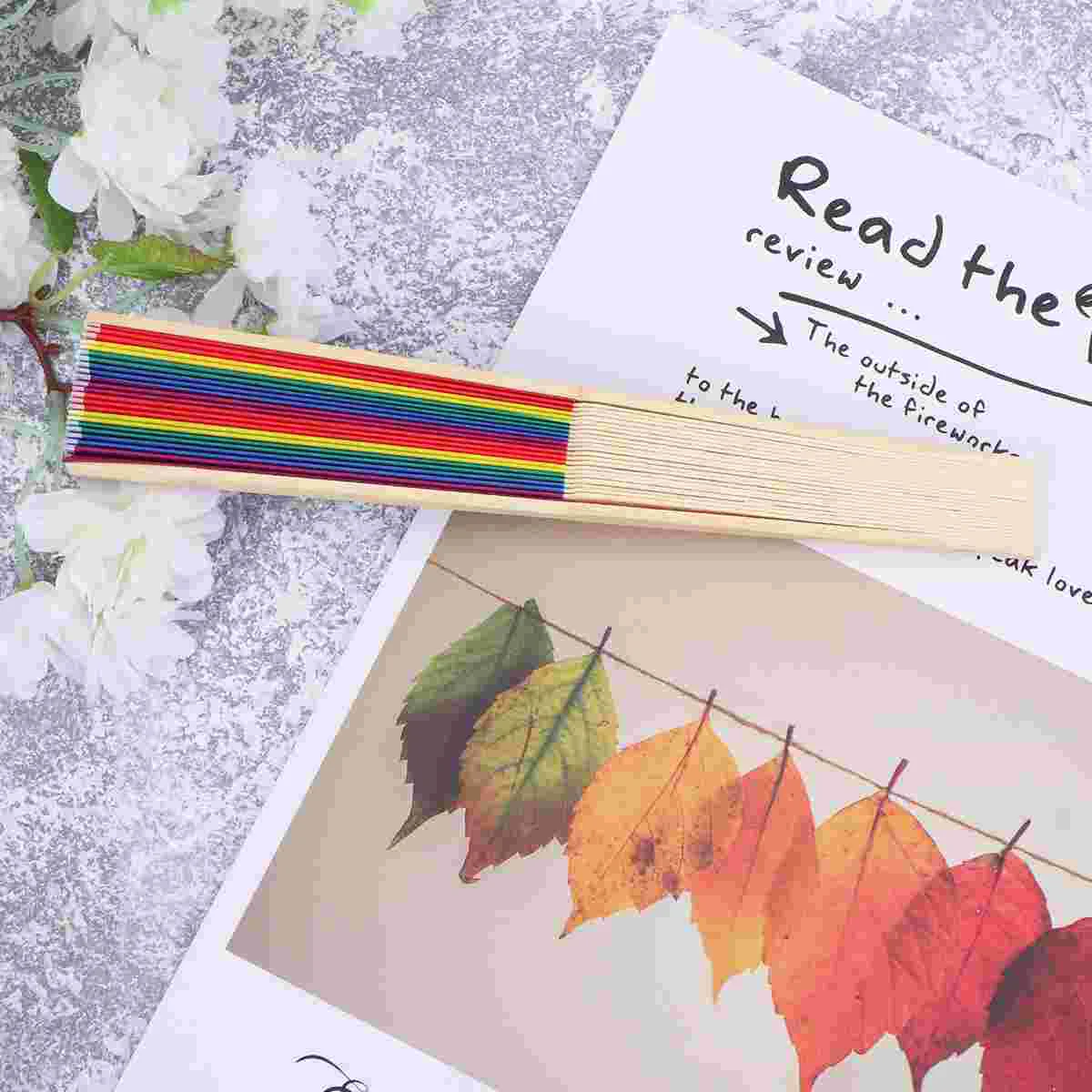 Portable Rainbow Fan Colorful Folding Fans Clothes Prop Beautiful Wedding Decoration 
Portable Rainbow Fan Colorful Folding Fans Clothes Prop Beautiful Wedding Decoration