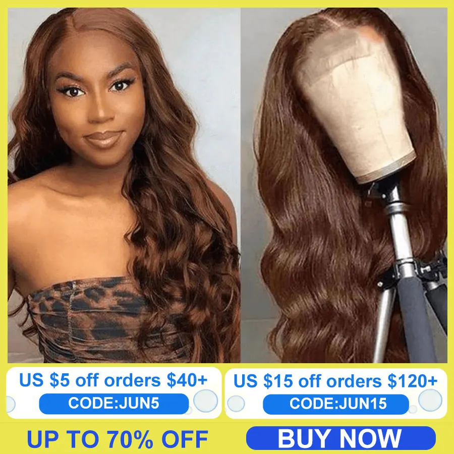 Colored Chocolate Brown Body Wave Lace Front Wig 32 Inch HD Transparent Lace Wigs #4 Lace Front Human Hair Wigs For Women Remy
Colored Chocolate Brown Body Wave Lace Front Wig 32 Inch HD Transparent Lace Wigs #4 Lace Front Human Hair Wigs For Women Remy