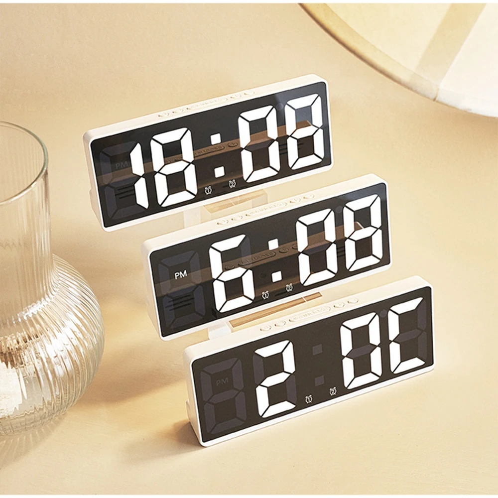 Mirror Table Clock Multifunctional Digital Alarm Snooze Display Time Night LED Light Desk Desktop Home Decor Gifts for Children
Mirror Table Clock Multifunctional Digital Alarm Snooze Display Time Night LED Light Desk Desktop Home Decor Gifts for Children