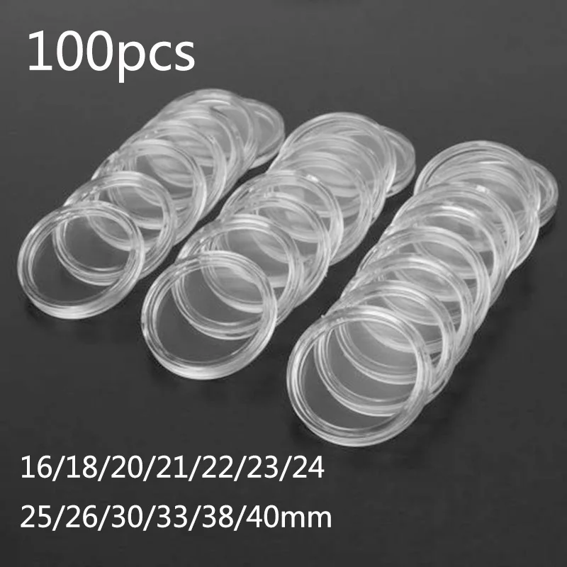 100Pcs 16~40mm coin case Clear Round Coin Capsules Storage Box Coin Currency Containers organizers Collection Plastic Boxes
100Pcs 16~40mm coin case Clear Round Coin Capsules Storage Box Coin Currency Containers organizers Collection Plastic Boxes