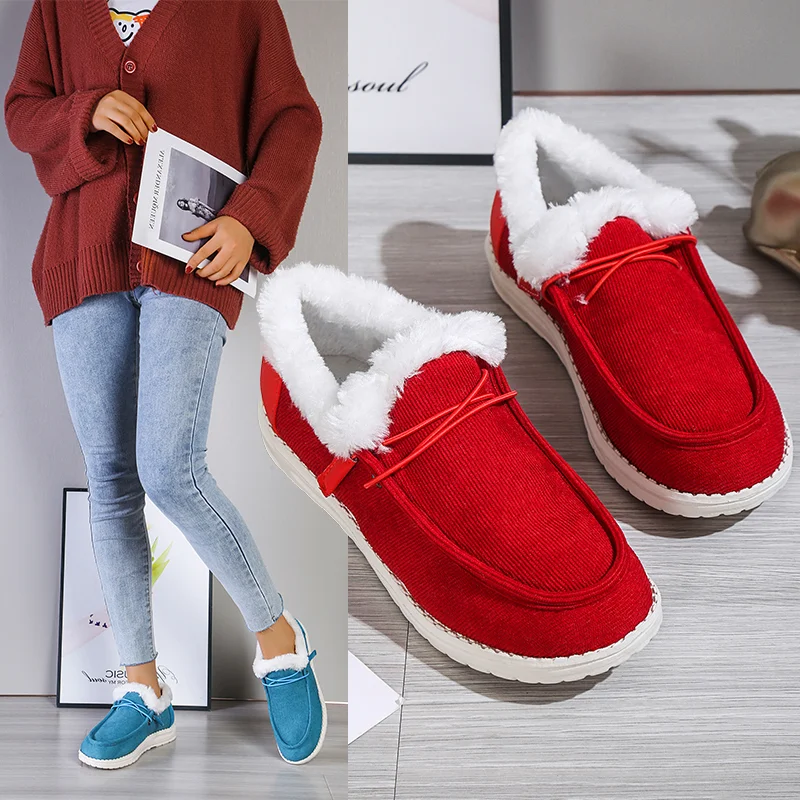 

Dude Shoes Women Wendy Comfortable Flat Slip on Mujer Zapatillas Winter Warm Plush Vulcanize Sneaker Fur Mocassin Loafers Female