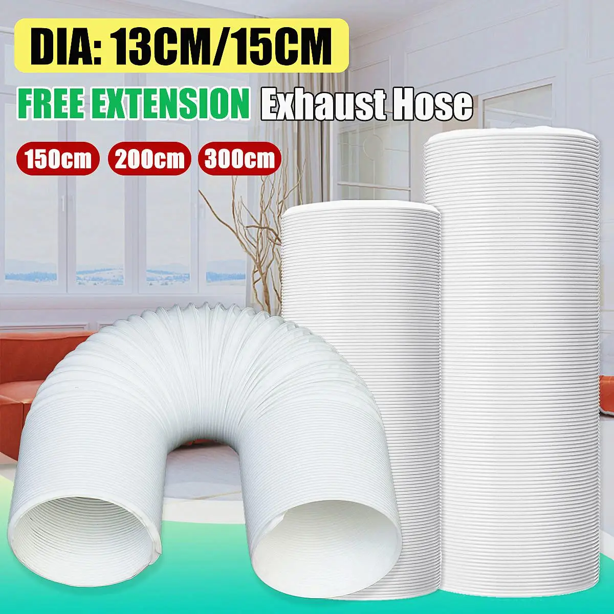 130/150mm 1.5m/2m/3m Air Vent Ducting Flexible Ventilation Ducting Exhaust Outlet Hose Pipe For Mobile Portable Air Conditioner
130/150mm 1.5m/2m/3m Air Vent Ducting Flexible Ventilation Ducting Exhaust Outlet Hose Pipe For Mobile Portable Air Conditioner