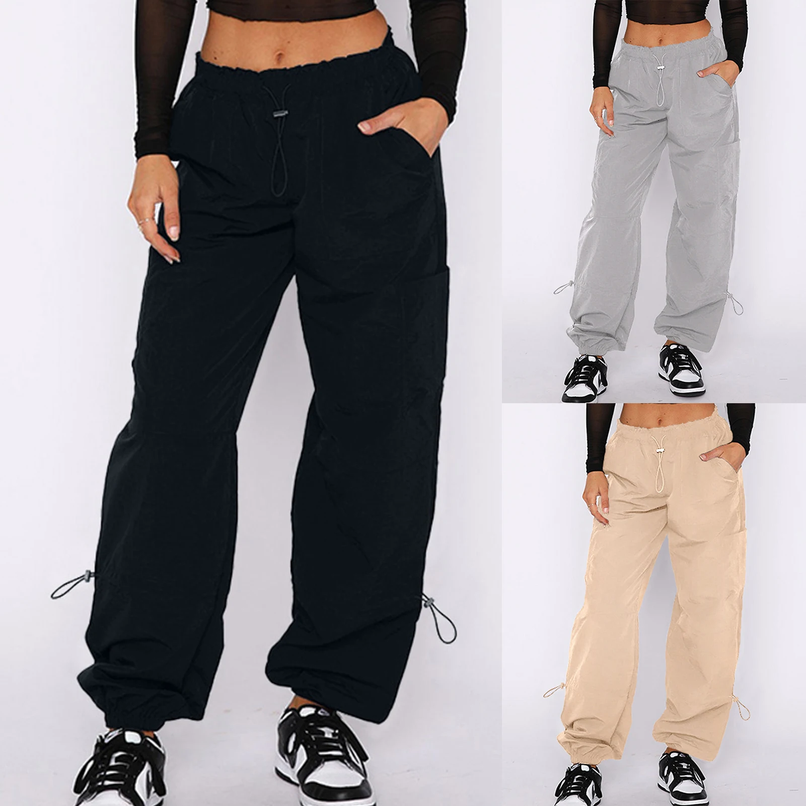 Women Casual Cargo Pants Solid Loose Drawstring Low Waist Streetwear Baggy Sweatpants Female Pleat Joggers Parachute Trousers
Women Casual Cargo Pants Solid Loose Drawstring Low Waist Streetwear Baggy Sweatpants Female Pleat Joggers Parachute Trousers