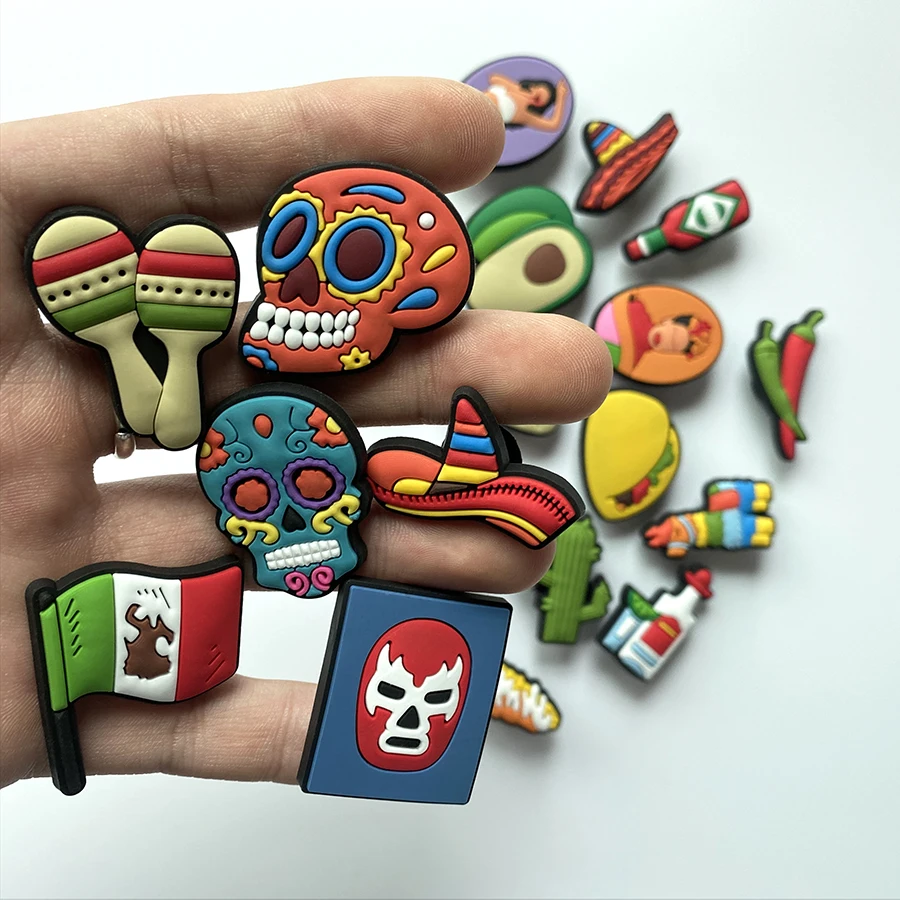 Mexican Hispanic Inspired Crog Shoe Charms for Clog Sandals Decoration Latino Croc Pins Accessories Party Favors Teens Adults
Mexican Hispanic Inspired Crog Shoe Charms for Clog Sandals Decoration Latino Croc Pins Accessories Party Favors Teens Adults