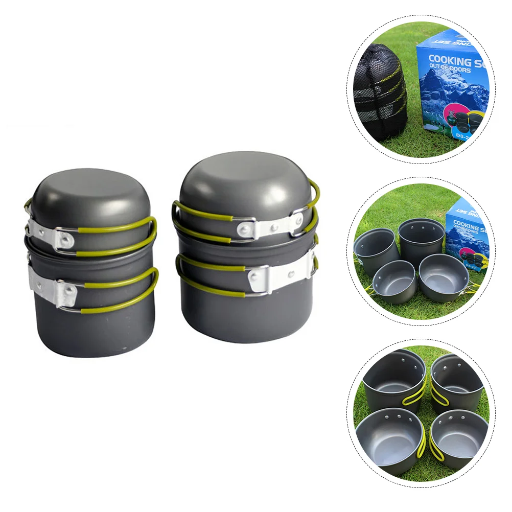 Set Outdoor Cooking Camping Cookware Pot Portable Aluminium Amping Cookers Kit Picnic Sauce Metal Alloy Stewpot Pots
Set Outdoor Cooking Camping Cookware Pot Portable Aluminium Amping Cookers Kit Picnic Sauce Metal Alloy Stewpot Pots