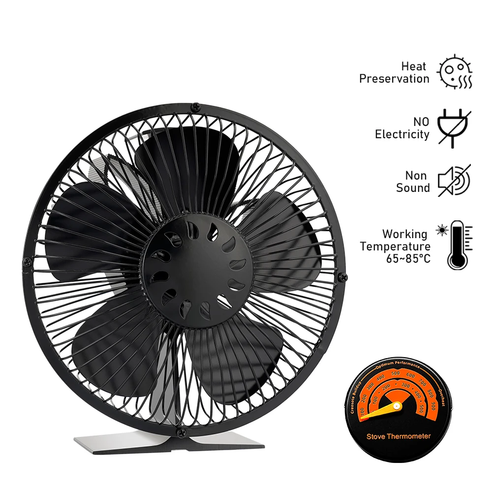 5 Blades Black Fireplace Fan Heat Powered With Cover Stove Fan Log Wood Burner Eco Quiet Strong Wind Efficient Heat Distribution
5 Blades Black Fireplace Fan Heat Powered With Cover Stove Fan Log Wood Burner Eco Quiet Strong Wind Efficient Heat Distribution