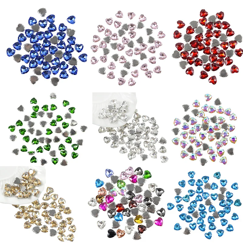 20-50Pcs Multicolor Heart Shape Crystal Glass Nail Art Rhinestones With Silver Claw Sew on Stone for Clothing Accessories DIY
20-50Pcs Multicolor Heart Shape Crystal Glass Nail Art Rhinestones With Silver Claw Sew on Stone for Clothing Accessories DIY