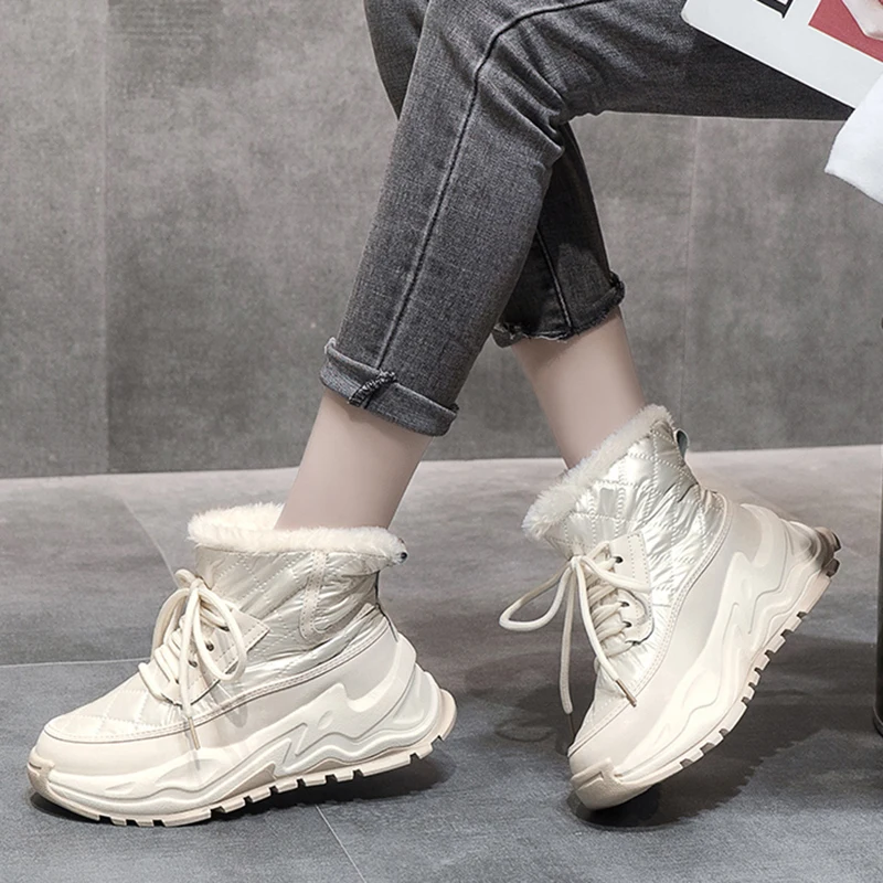 Rimocy Down Waterproof Snow Boots Women 2021 Thick Sole Warm Plush Ankle Boots Woman Lace Up Platform Cotton Padded Shoes Winter
Rimocy Down Waterproof Snow Boots Women 2021 Thick Sole Warm Plush Ankle Boots Woman Lace Up Platform Cotton Padded Shoes Winter
